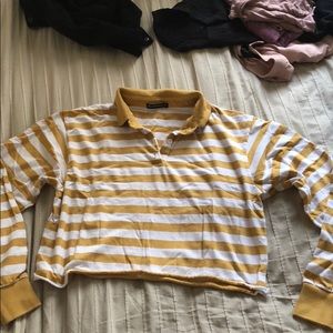 Brandy Melville Long Sleeve Striped Crop Top